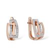 Image 1 : A 14KT ROSE GOLD AND DIAMONDS EARRING.