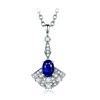 Image 1 : A 14KT WHITE GOLD AND SAPPHIRE & DIAMONDS PENDANT.