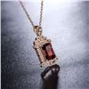 Image 4 : A 18KT ROSE GOLD AND TOURMALINE & DIAMONDS PENDANT.