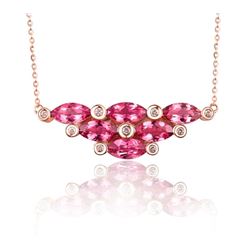 A 18KT ROSE GOLD AND TOURMALINE & DIAMONDS PENDANT.
