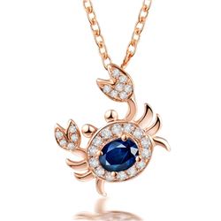 A 18KT ROSE GOLD AND SAPPHIRE & DIAMONDS PENDANT.
