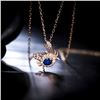 Image 4 : A 18KT ROSE GOLD AND SAPPHIRE & DIAMONDS PENDANT.