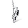 Image 3 : A 14KT WHITE GOLD AND SAPPHIRE & DIAMONDS PENDANT.