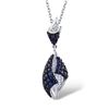 Image 2 : A 14KT WHITE GOLD AND SAPPHIRE & DIAMONDS PENDANT.