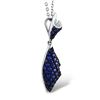 Image 3 : A 14KT WHITE GOLD AND SAPPHIRE & DIAMONDS PENDANT.