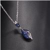 Image 6 : A 14KT WHITE GOLD AND SAPPHIRE & DIAMONDS PENDANT.