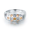 Image 2 : A 14KT WHITE GOLD AND SAPPHIRE & DIAMONDS RING.