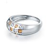 Image 3 : A 14KT WHITE GOLD AND SAPPHIRE & DIAMONDS RING.