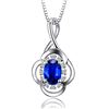 Image 1 : A 18KT WHITE GOLD AND SAPPHIRE & DIAMONDS PENDANT.