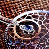 Image 2 : A 18KT WHITE GOLD AND SAPPHIRE & DIAMONDS PENDANT.