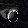 Image 5 : A 18KT WHITE GOLD AND EMERALD & DIAMONDS RING.