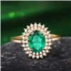 Image 2 : A 18KT YELLOW GOLD AND EMERALD & DIAMONDS RING.
