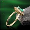 Image 5 : A 18KT YELLOW GOLD AND EMERALD & DIAMONDS RING.