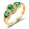 Image 1 : A 14KT YELLOW GOLD AND TSAVORITE & DIAMONDS RING.