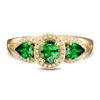 Image 2 : A 14KT YELLOW GOLD AND TSAVORITE & DIAMONDS RING.