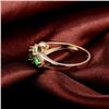 Image 4 : A 14KT YELLOW GOLD AND TSAVORITE & DIAMONDS RING.
