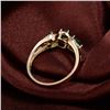 Image 5 : A 14KT YELLOW GOLD AND TSAVORITE & DIAMONDS RING.
