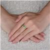 Image 6 : A 14KT YELLOW GOLD AND TSAVORITE & DIAMONDS RING.