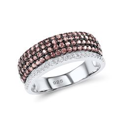 A STERLING SILVER AND CUBIC ZIRCONIA RING.