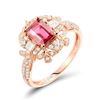 Image 1 : A 18KT ROSE GOLD AND TOURMALINE & DIAMONDS RING.