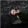 Image 3 : A 18KT ROSE GOLD AND TOURMALINE & DIAMONDS RING.