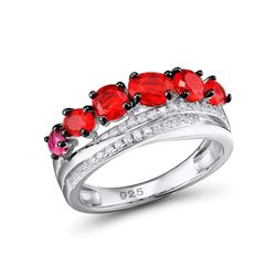 A STERLING SILVER AND CUBIC ZIRCONIA RING.