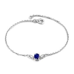 A 18KT WHITE GOLD AND SAPPHIRE BRACELET.