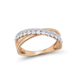 A 14KT ROSE GOLD AND DIAMONDS RING.