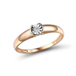 A 14KT ROSE GOLD AND DIAMOND RING.