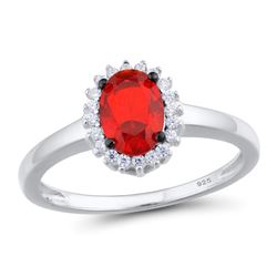 A STERLING SILVER AND CUBIC ZIRCONIA RING.