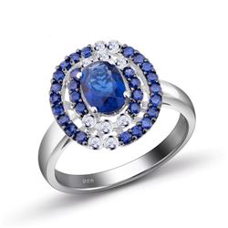 A STERLING SILVER AND CUBIC ZIRCONIA RING.