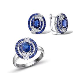 A STERLING SILVER AND CUBIC ZIRCONIA JEWELRY SET.