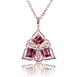 A 18KT ROSE GOLD AND TOURMALINE & DIAMONDS PENDANT.