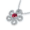 Image 2 : A 14KT WHITE GOLD AND RUBY & DIAMONDS PENDANT.