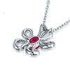 Image 3 : A 14KT WHITE GOLD AND RUBY & DIAMONDS PENDANT.