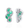 Image 2 : A STERLING SILVER AND CUBIC ZIRCONIA EARRINGS.