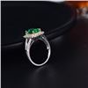 Image 5 : A 18KT WHITE GOLD AND EMERALD & DIAMONDS RING.