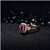 Image 3 : A 18KT ROSE GOLD AND TOURMALINE & DIAMONDS RING.