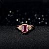 Image 4 : A 18KT ROSE GOLD AND TOURMALINE & DIAMONDS RING.