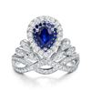 Image 1 : A 18KT WHITE GOLD AND SAPPHIRE & DIAMONDS RING.