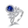 Image 2 : A 18KT WHITE GOLD AND SAPPHIRE & DIAMONDS RING.