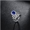 Image 3 : A 18KT WHITE GOLD AND SAPPHIRE & DIAMONDS RING.