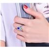 Image 5 : A 18KT WHITE GOLD AND SAPPHIRE & DIAMONDS RING.