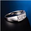 Image 4 : A 18KT WHITE GOLD AND DIAMONDS RING.