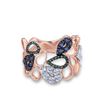 Image 2 : A 10KT ROSE GOLD AND MULTI STONE & DIAMONDS RING.