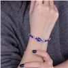 Image 6 : A 18KT WHITE GOLD AND SAPPHIRE & DIAMONDS BRACELET.