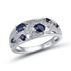Image 1 : A 14KT WHITE GOLD AND SAPPHIRE & DIAMONDS RING.