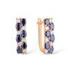 Image 1 : A 14KT ROSE GOLD AND SAPPHIRE & DIAMONDS EARRINGS.