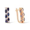Image 2 : A 14KT ROSE GOLD AND SAPPHIRE & DIAMONDS EARRINGS.