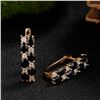Image 5 : A 14KT ROSE GOLD AND SAPPHIRE & DIAMONDS EARRINGS.